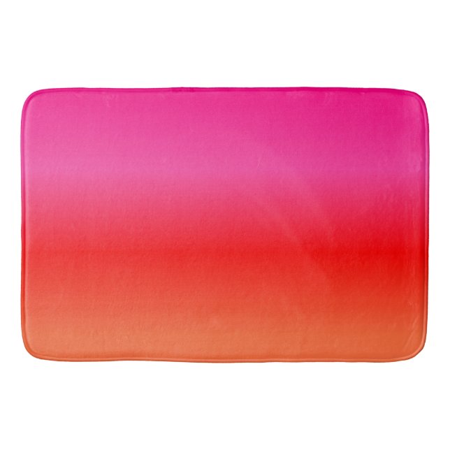 Tapis De Bain Dégradé rose, rouge et orange (Devant)