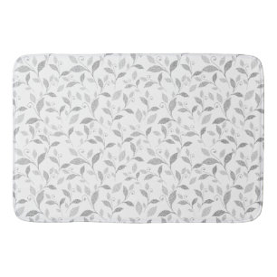 Tapis De Bain Délicat Gray Gris Floral Mat