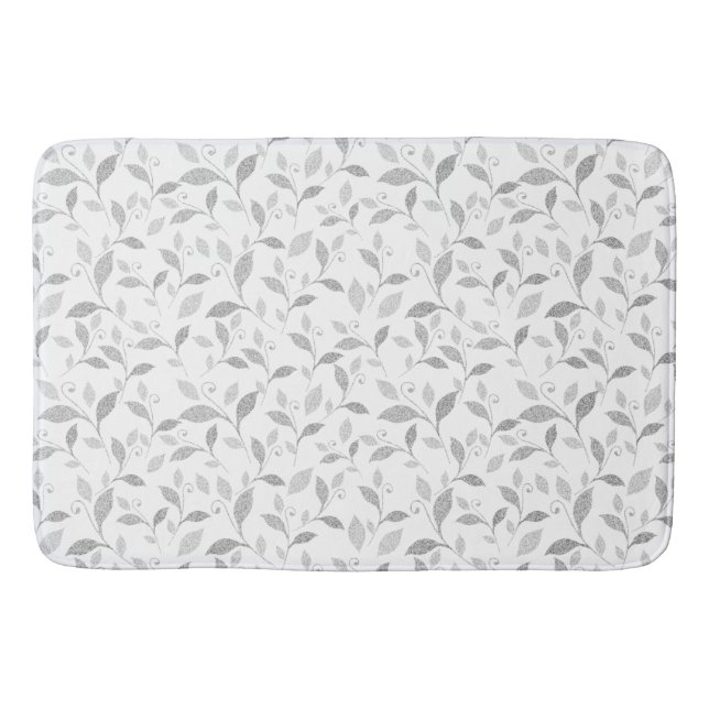 Tapis De Bain Délicat Gray Gris Floral Mat (Devant)