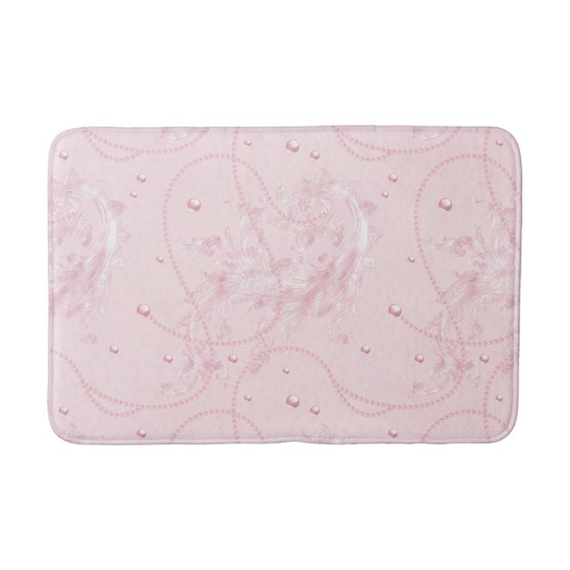 Tapis De Bain Délicat Pastel Pink Pearl Mat de bain de luxe (Devant)