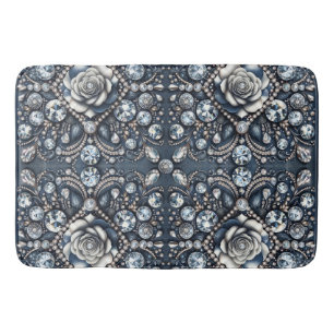 Tapis De Bain Denim & Diamonds Glam Bling Bijoux Roses