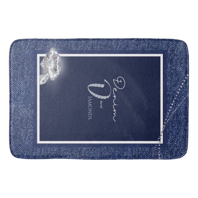 Tapis De Bain Denim et carreau (Devant)