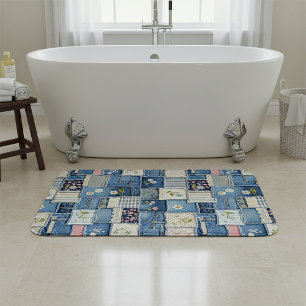 Tapis De Bain Denim Patchwork