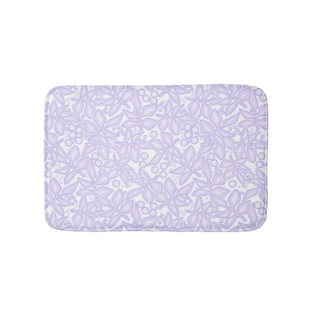 Tapis De Bain Dentelle de fleurs violettes florales inaltérables (Devant)