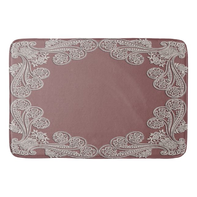 Tapis De Bain Dentelle rose poussiéreuse (Devant)