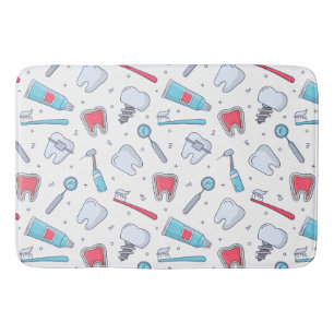 Tapis De Bain Dents et outils Motif dentaire