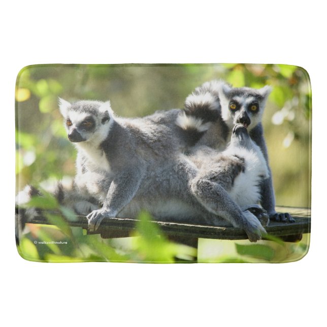 Tapis De Bain Des lémuriens de Madagascar surpris (Devant)