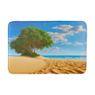 Tapis De Bain Deserted Tropical Island Sandy Beach