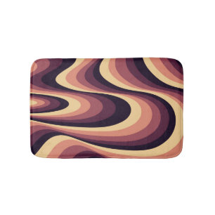 Tapis De Bain Design abstrait violet, rose et beige