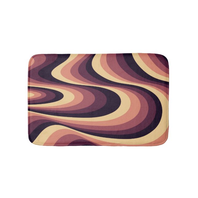 Tapis De Bain Design abstrait violet, rose et beige (Devant)