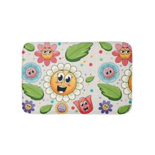 Tapis De Bain Design arrière - plan transparent avec fleurs colo
