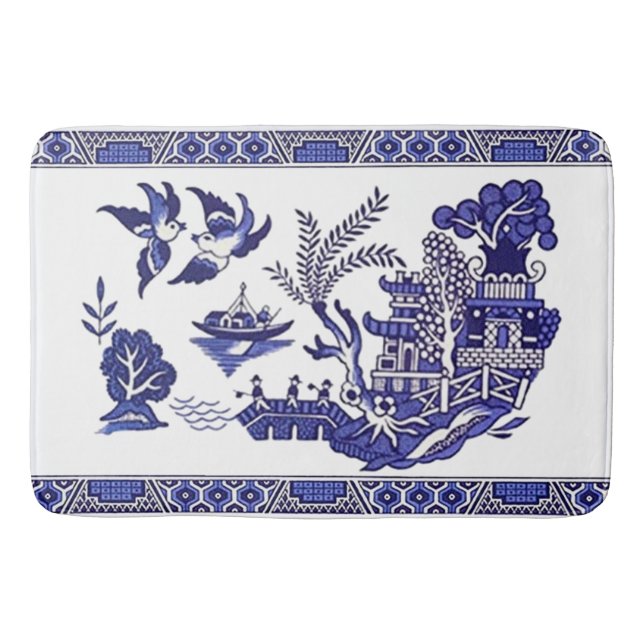 Tapis De Bain Design classique de saule bleu (Devant)