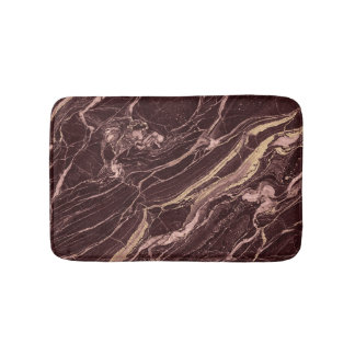 Tapis De Bain Design contemporain raffiné à motif marbre vin