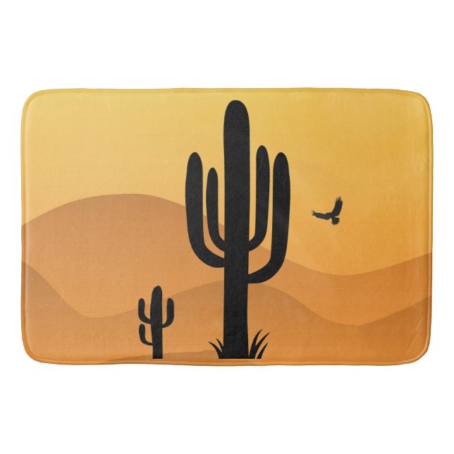 Tapis De Bain Design de Cactus du désert (Devant)