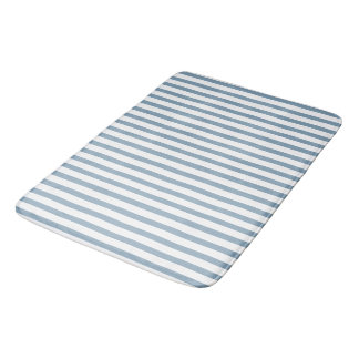 Tapis De Bain Design de motif moderne à rayures bleues minimales