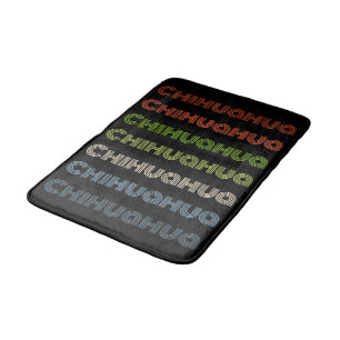 Tapis De Bain Design rayé coloré rétro "Chihuahua"