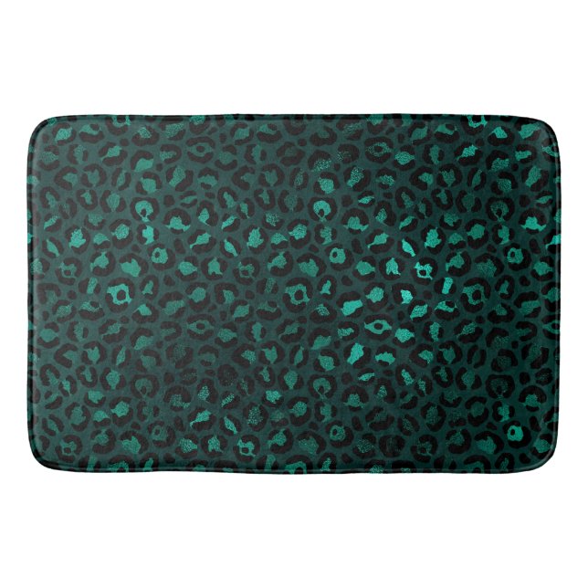 Tapis De Bain Design turquoise et Gold Leopard Series 4 (Devant)