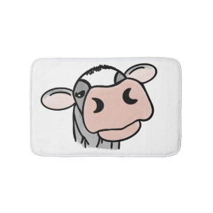 Tapis De Bain dessin animé vache noir blanc rose baiser gris ani