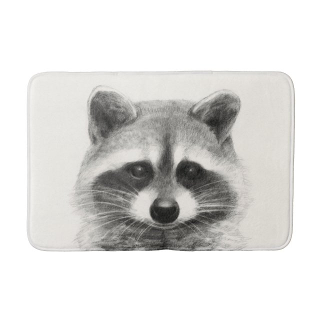 Tapis De Bain Dessin au crayon de Raccoon (Devant)