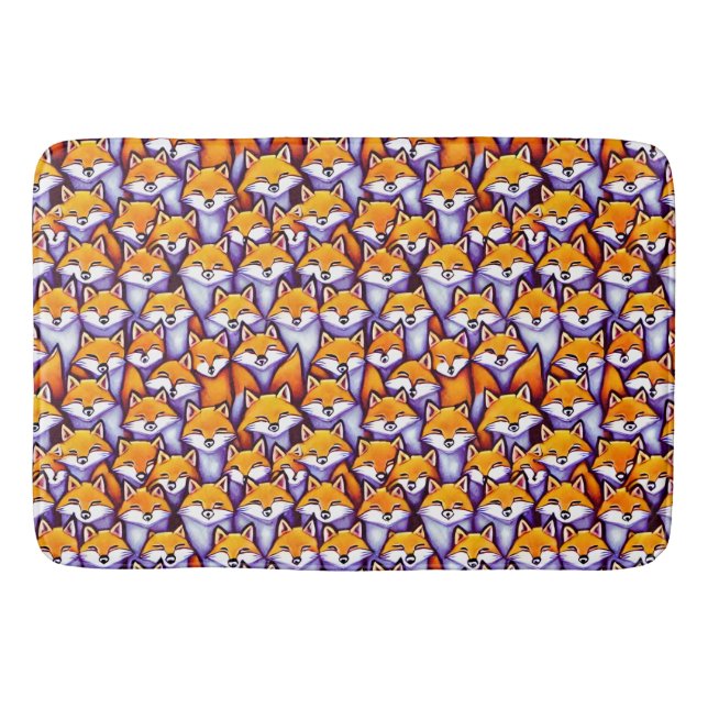 Tapis De Bain Dessin de Red fox doodon motif faune boisé (Devant)