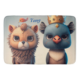 Tapis De Bain Deux mignons amis d'animaux sauvages