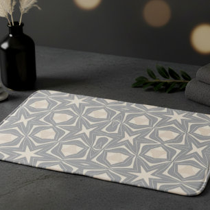 Tapis De Bain Deux tons beige et gris Étoiles et Formes