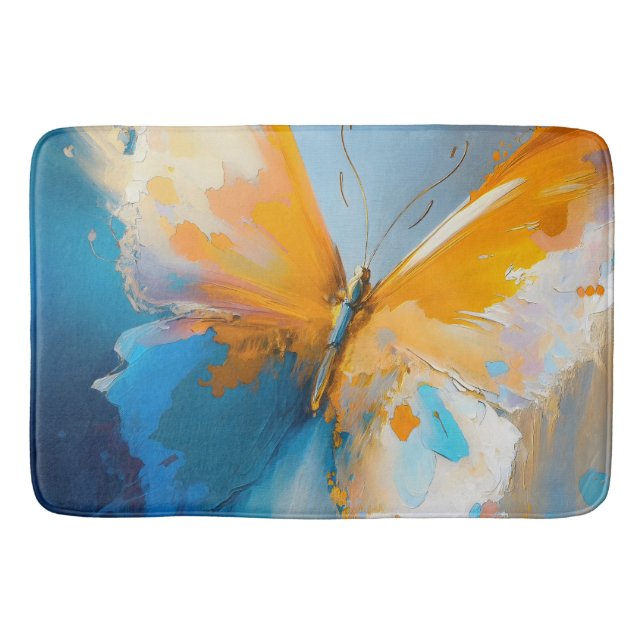 Tapis De Bain Devenir Lumière – Papillon Abstrait En Mouvement (Devant)