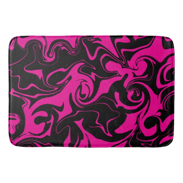 Tapis De Bain Déversement - Magenta et noir (Devant)