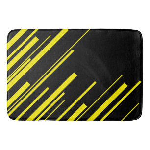 Tapis De Bain Diagonales en jaune et noir