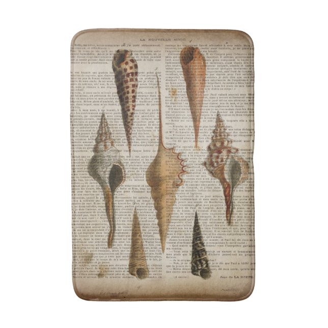 Tapis De Bain dictionnaire imprimer français botanique de plage  (Devant (Vertical))