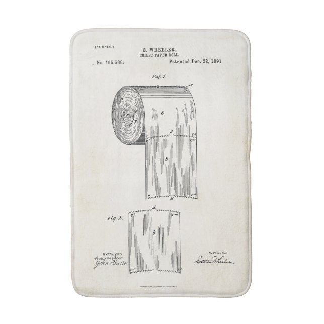 Tapis de bain d'impression de brevet de petit pain (Devant (Vertical))