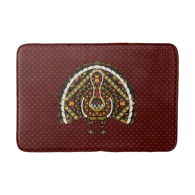 Tapis de bain dinde d'automne (Devant)