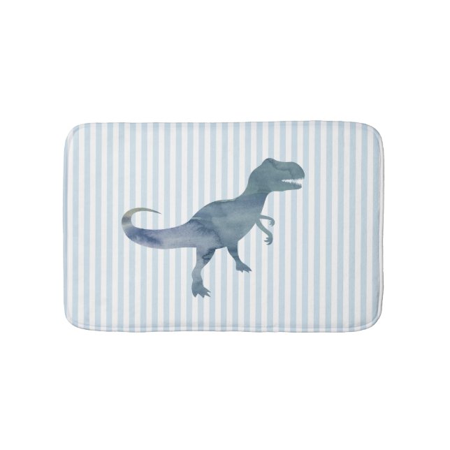 Tapis De Bain Dinosaure Bleu Trex Bracelet Bain Mat (Devant)