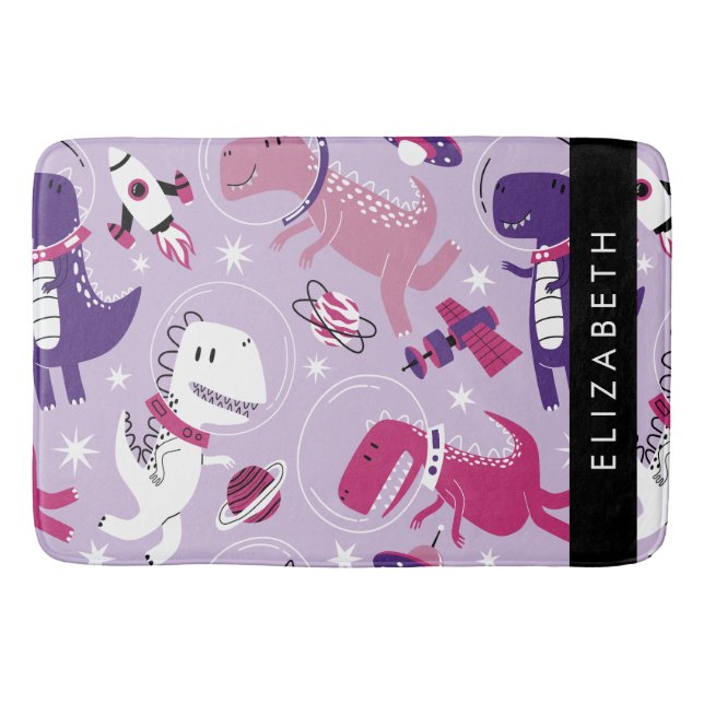 Tapis De Bain Dinosaures Spatiaux, Dinosaures Mignons, Étoiles,  (Devant)