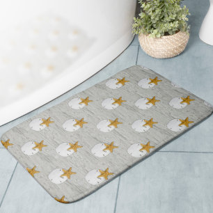 Tapis De Bain Dollar de sable et Starfish sur l'Arrière - plan d