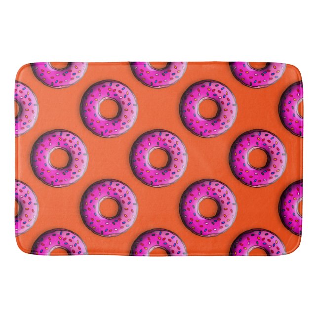 Tapis De Bain Donut Pinky avec des arrosages colorés + vos idées (Devant)