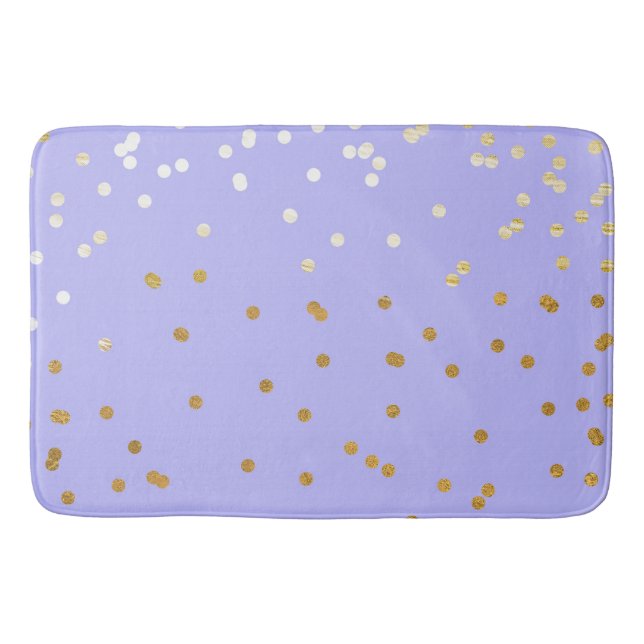 Tapis De Bain Dots Confetti Purple & Or Glam Glamor Moderne (Devant)