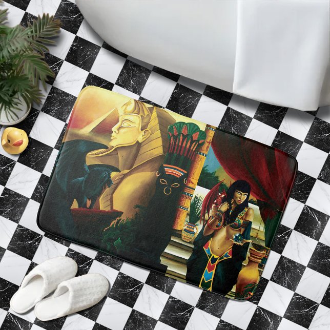 Tapis De Bain Dragon de chat de la reine égyptienne (Créateur téléchargé)
