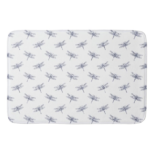 Tapis De Bain Dragonflies de Parties scintillant de lavande blan (Devant)