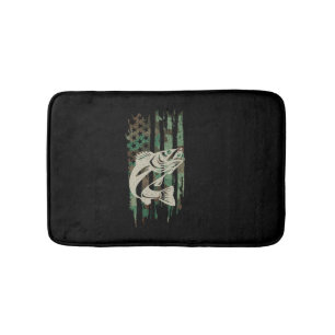 Tapis De Bain Drapeau américain Camouflage Pêche au walleye