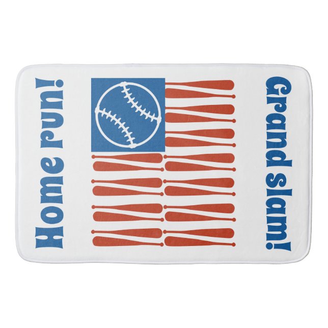 Tapis De Bain Drapeau de baseball (Devant)