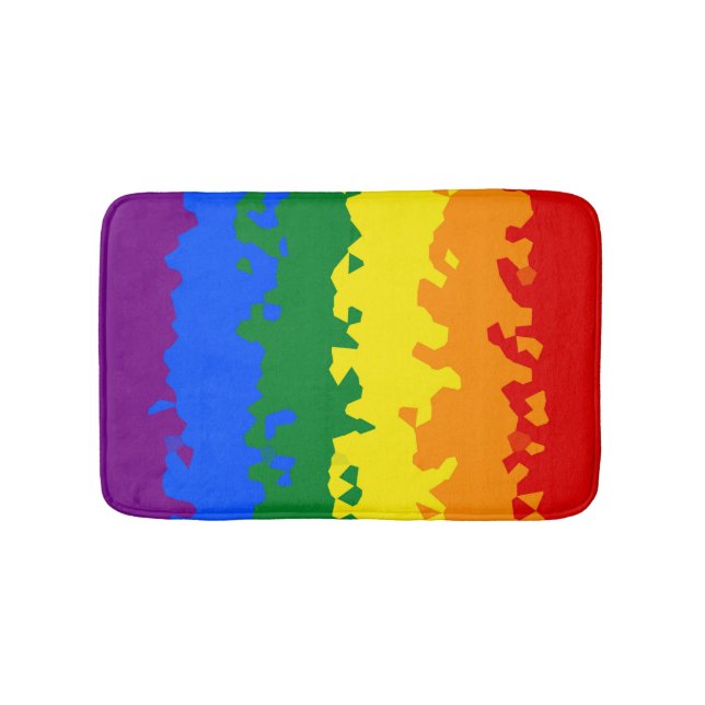 Tapis De Bain Drapeau de fierté gay arc-en-ciel mosaïque abstrai (Devant)