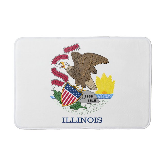 Tapis De Bain Drapeau de l'État de l'Illinois (Devant)