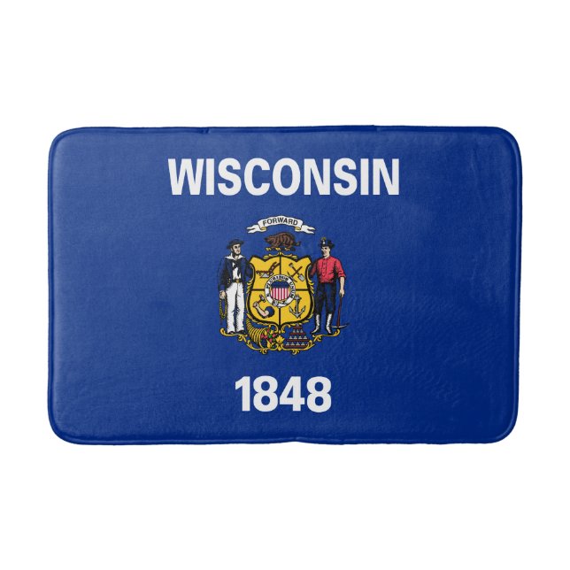 Tapis De Bain Drapeau de l'État du Wisconsin (Devant)