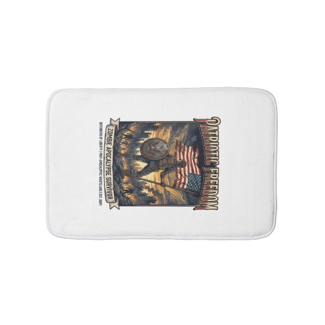 Tapis De Bain Drapeau de rouille patriotique Survivant Apocalyps (Devant)