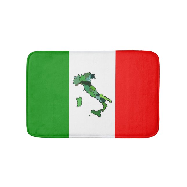Tapis De Bain Drapeau et carte italiens de l'Italie (Devant)