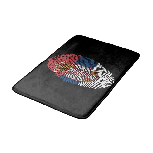 Tapis De Bain Drapeau patriotique de Serbie (Angle)