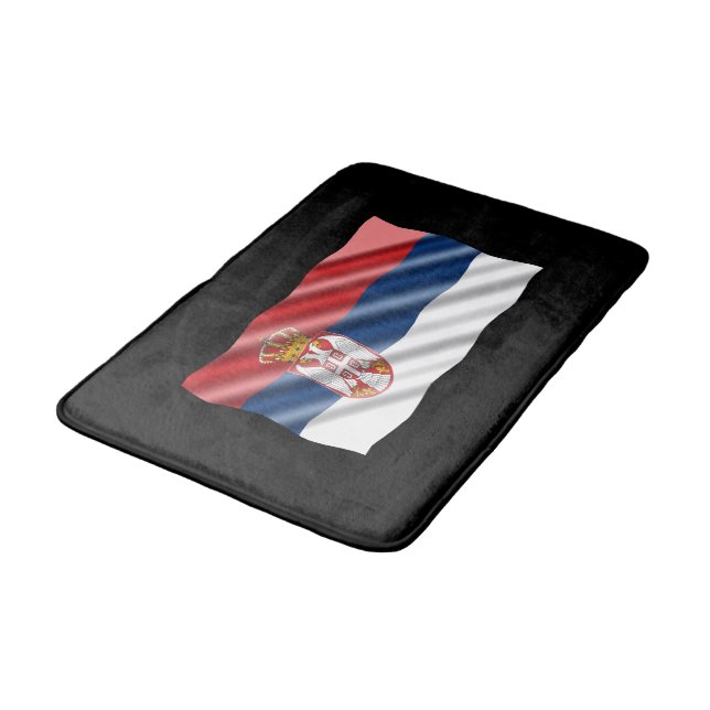 Tapis De Bain Drapeau patriotique de Serbie (Angle)