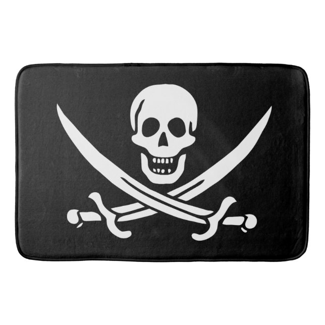 Tapis De Bain Drapeau Pirate Jolly Roger (Devant)