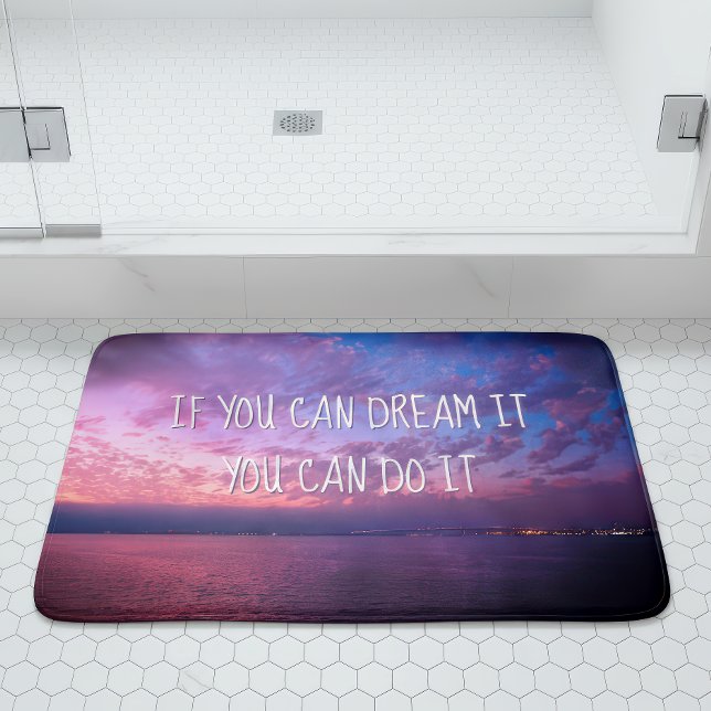 Tapis De Bain Dream It Do It Purple Pink Ocean Sunset Photo (Créateur téléchargé)